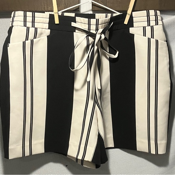 INC International Concepts Pants - INC International Concepts Black and White Striped Women Shorts